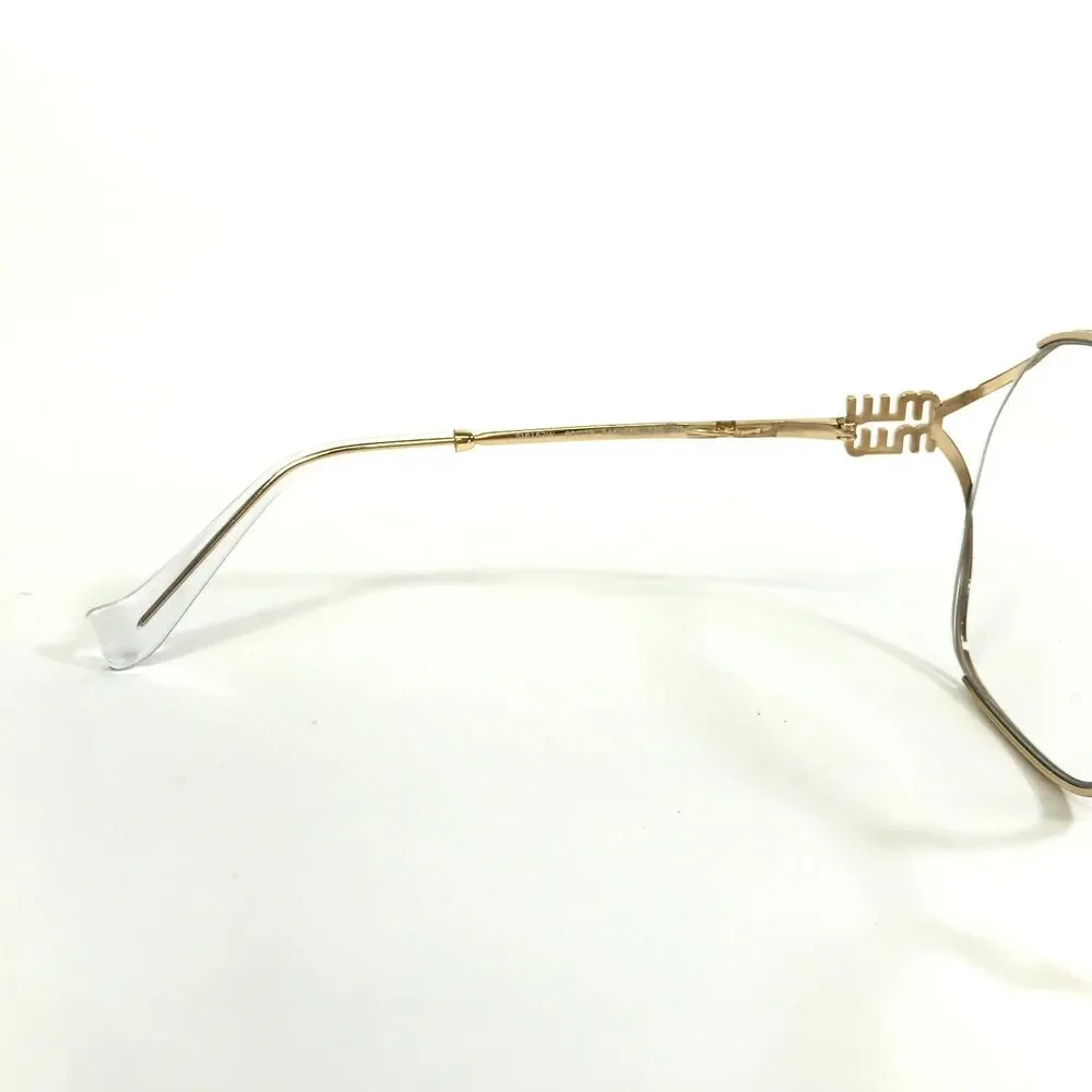 Miu Miu Eyeglasses Frames SMU 52W 5AK-08N Gold Oversized Semi Rim 60-19-125 - Picture 10 of 12